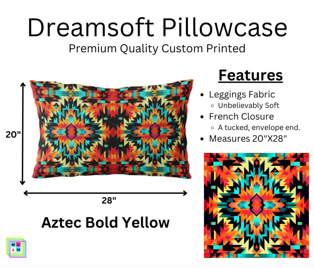 Aztec Bold Yellow Dreamsoft Pillowcase