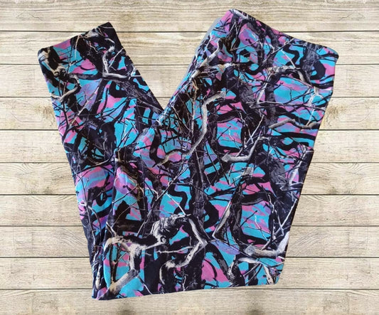 Blue Toxic Camo Capri Length w/ Pockets