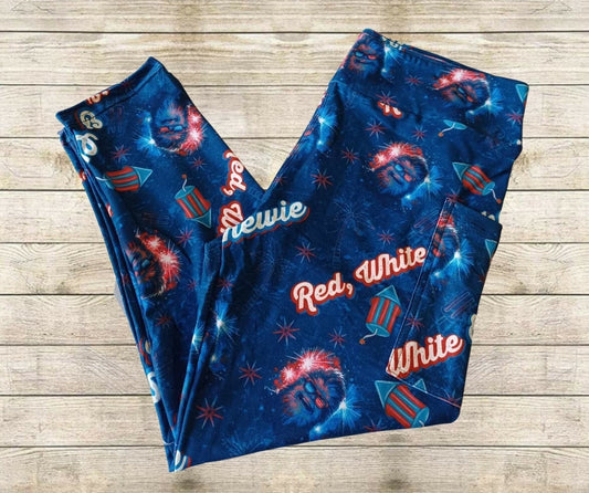 Red White Chewie Capri Length w/ Pockets