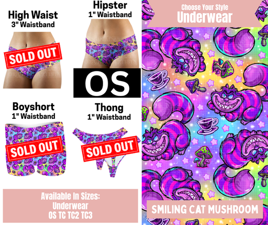 Smiling Cat Mushroom Hipster Underwear