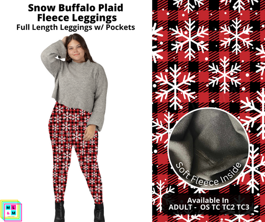 Snow Buffalo Plaid Fleece Leggings