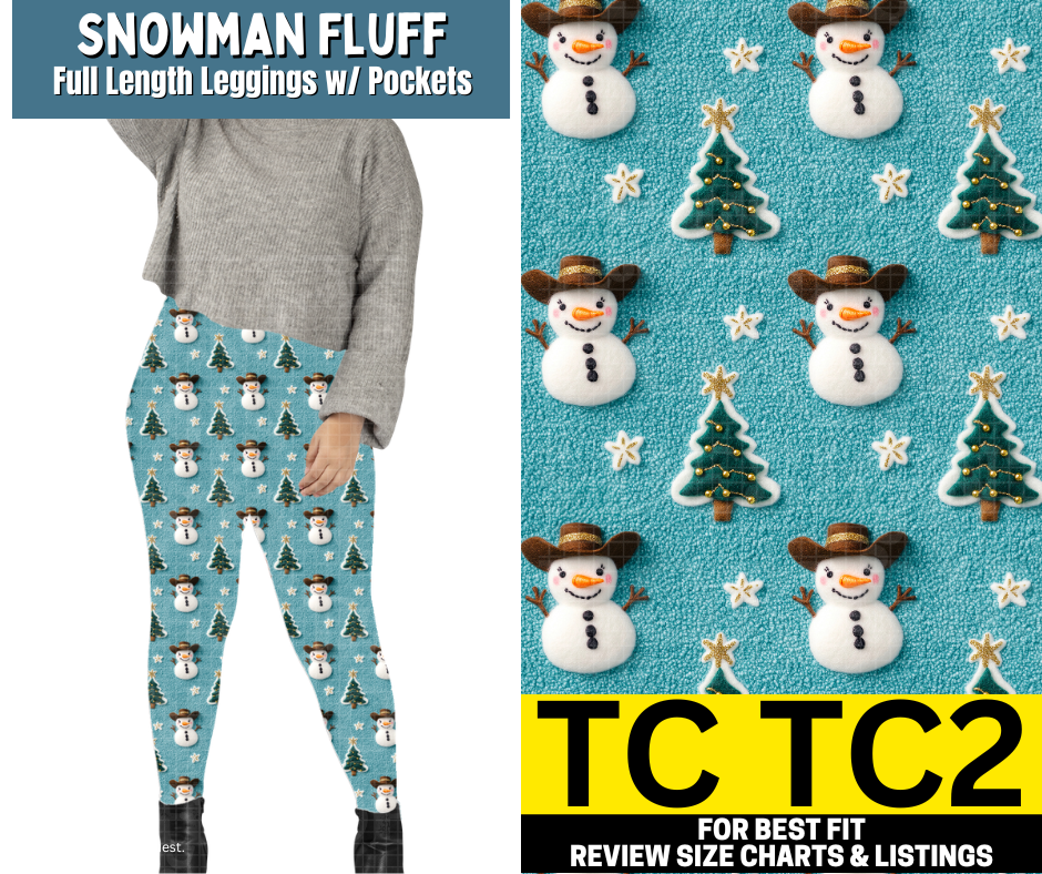 Snowman Fluff Full Length Leggings w/ Pockets
