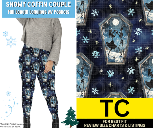 Snowy Coffin Couple Leggings