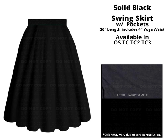 Solid Black Swing Skirt