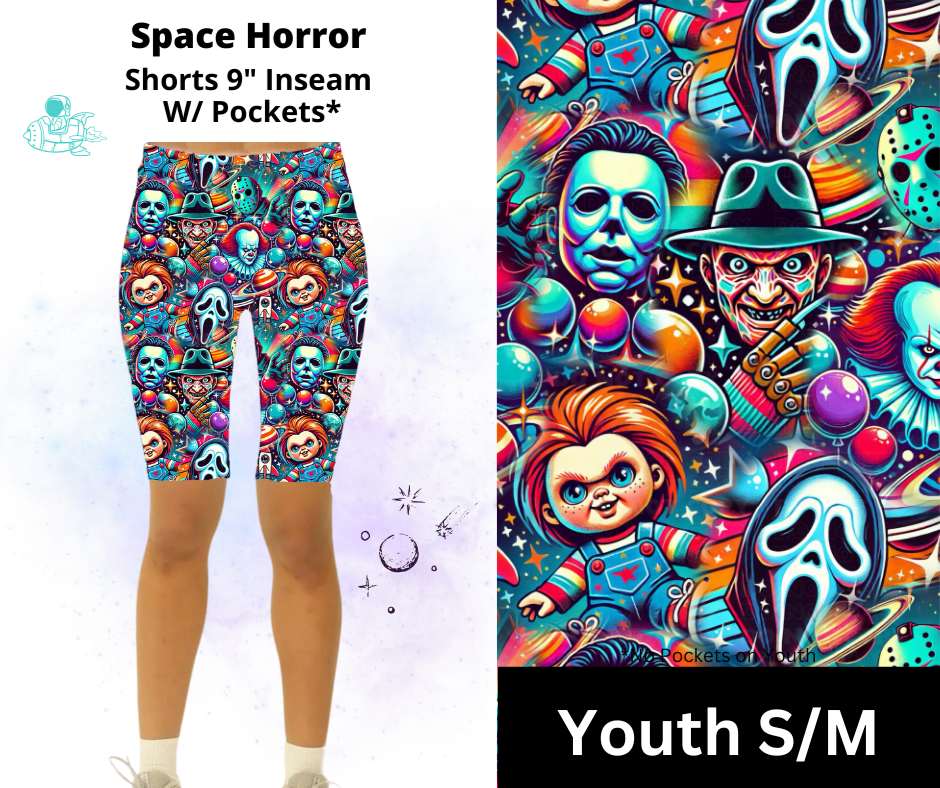 Space Horror Shorts w/ Pockets