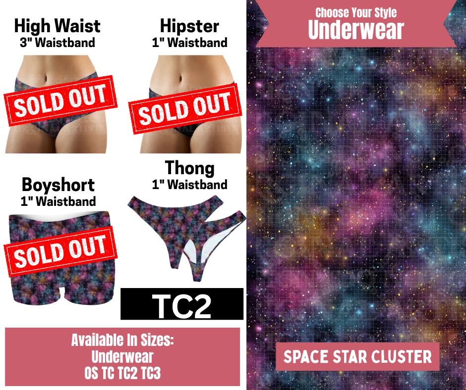 Space Star Cluster Thong Underwear