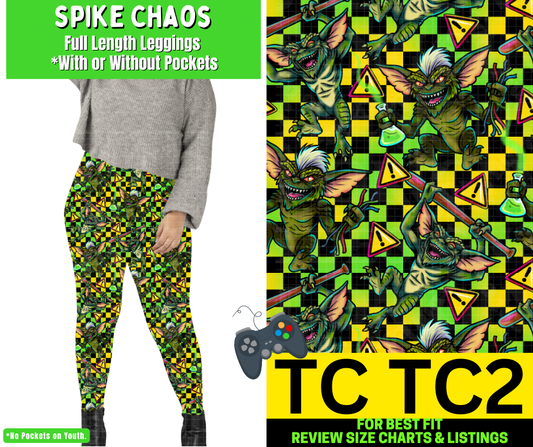 Spike Chaos Full Length Leggings w/ Pockets