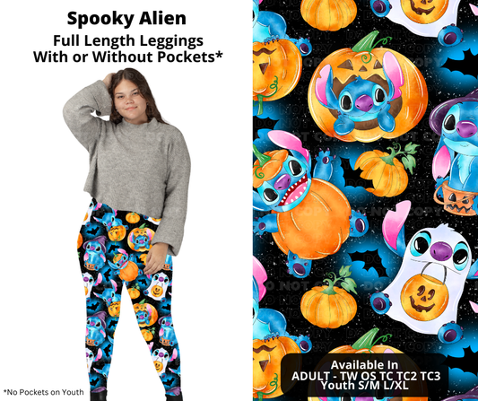 Spooky Alien Full Length Leggings w/ Pockets