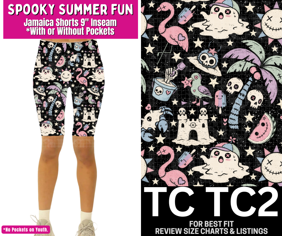 Spooky Summer Fun Jamaica Shorts w/ Pockets