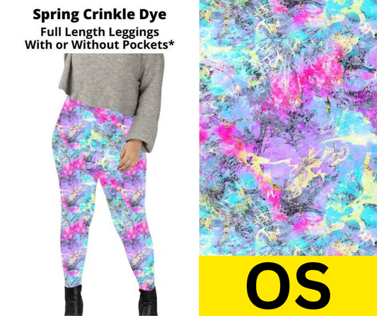 Spring Crinkle Dye Full Length Leggings w/ Pockets