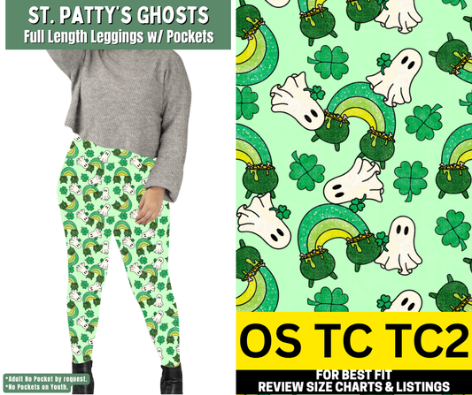 St. Patty's Ghosts Full Length Leggings w/ Pockets