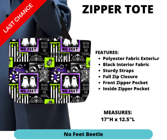 No Feet Beetle Zipper Tote