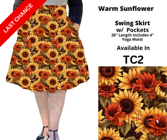 Warm Sunflower Swing Skirt