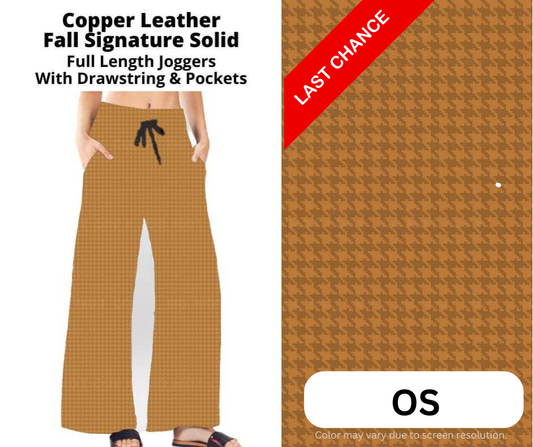 Copper Leather Full Length Lounge Pants