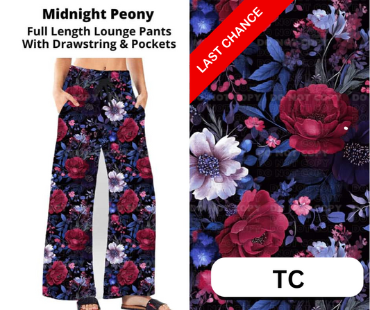 Midnight Peony Full Length Lounge Pants