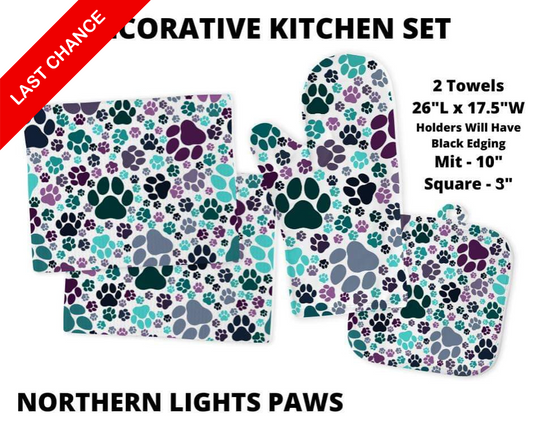 Northern Lights Paws Decorative Kitchen Set