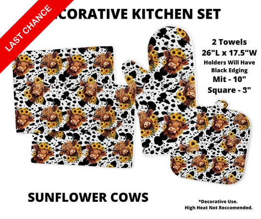 Sunflower Cows Decorative Kitchen Set
