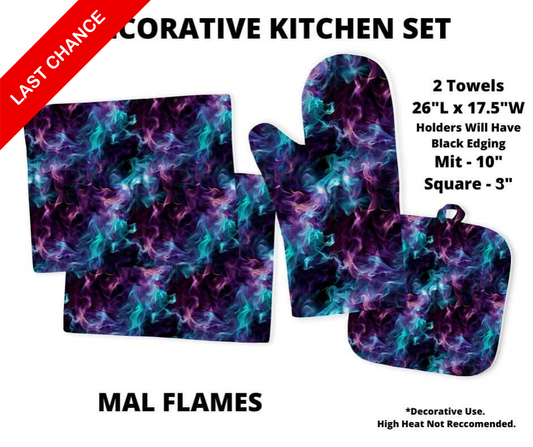 Mal Flames Decorative Kitchen Set