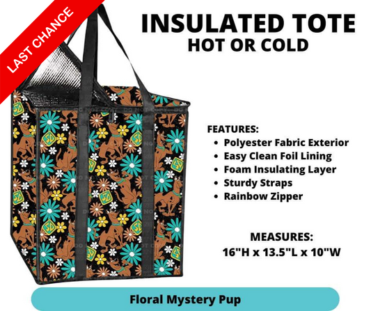Floral Mystery Pup Insulated Tote