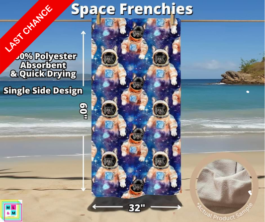 Space Frenchies Towel