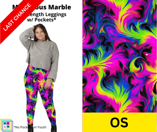 Marvelous Marble Full Length Leggings w/ Pockets