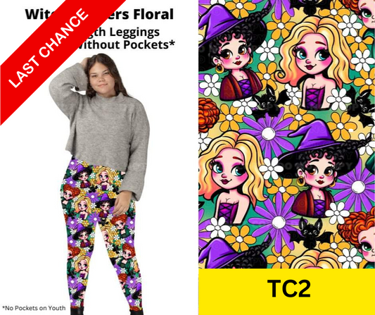 Witchy Sisters Floral Full Length Leggings w/ Pockets