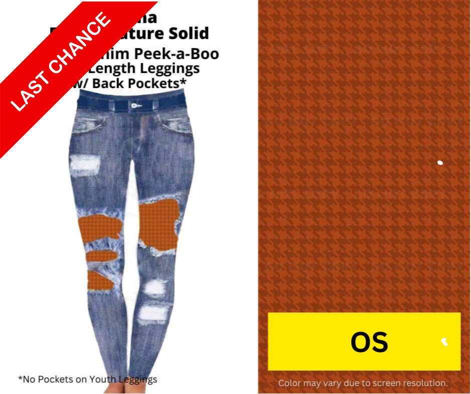 Sienna Faux Denim Full Length Peekaboo Leggings