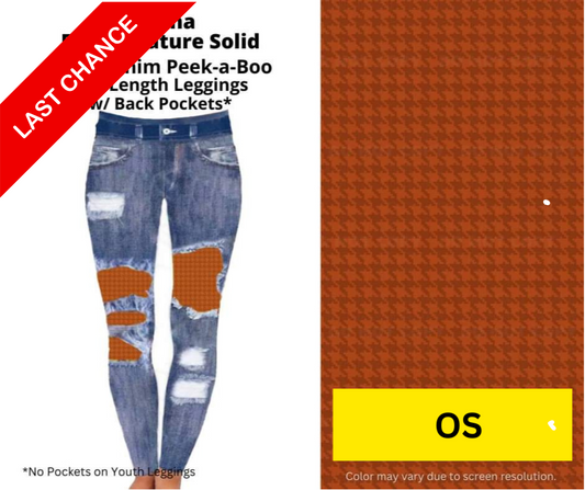 Sienna Faux Denim Full Length Peekaboo Leggings