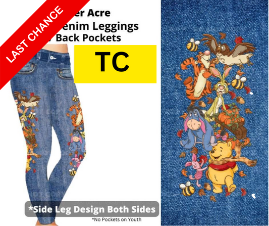 Bother Acre Full Length Faux Denim w/ Side Leg Designs