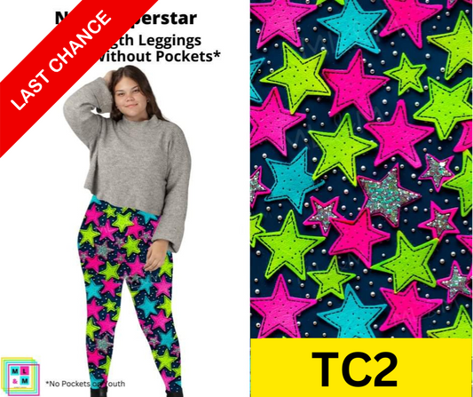 Neon Superstar Full Length Leggings w/ Pockets