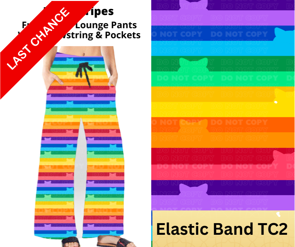 Kitty Stripes Full Length Lounge Pants