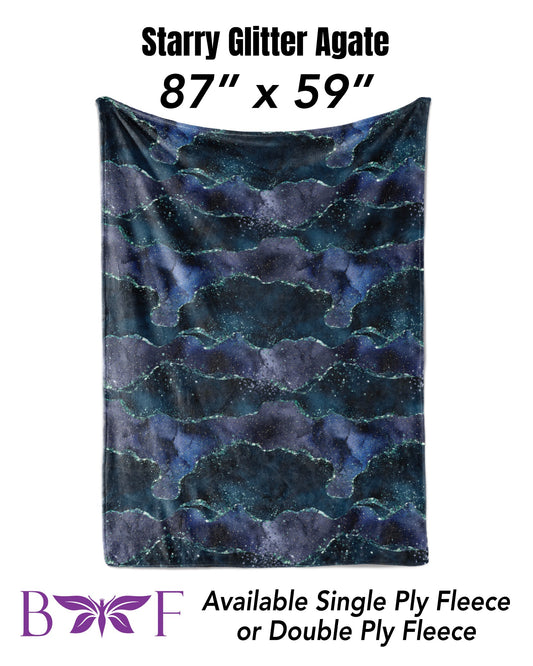 Starry Glitter Agate  59"x87" soft blanket