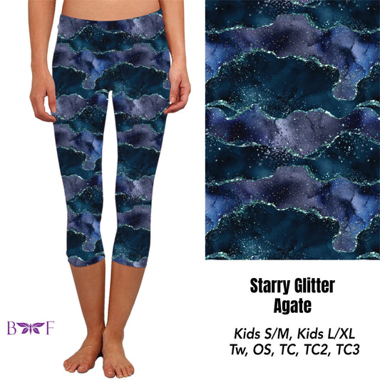 Starry Glitter Agate Capris