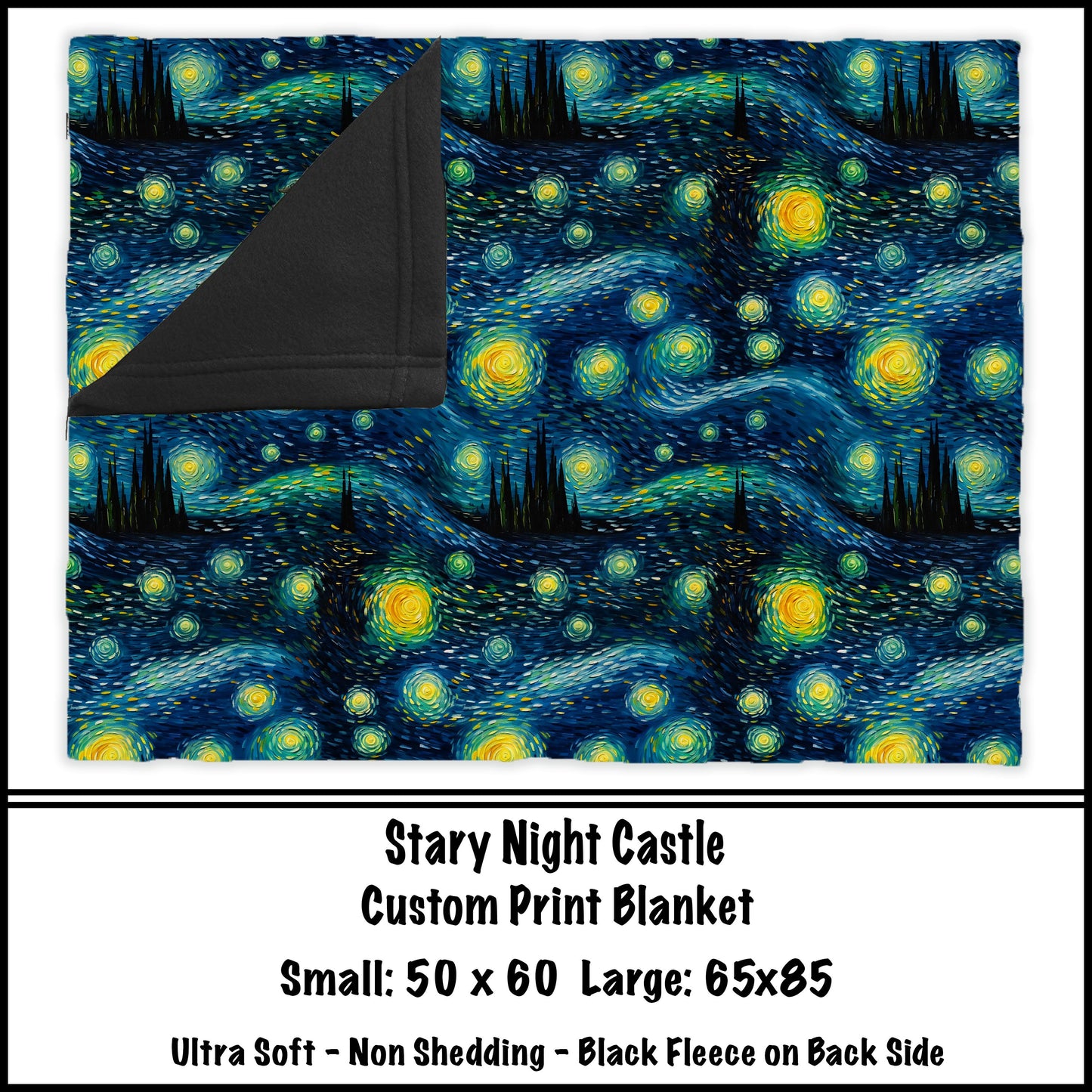 Starry Night Castle Fleece Blanket - preorder closes 8/7 eta 8-10 weeks