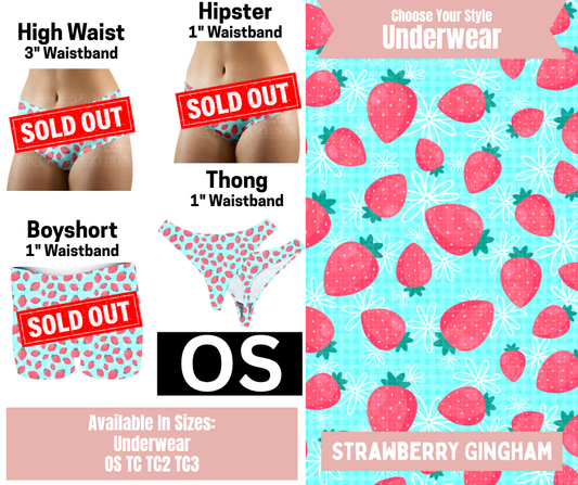 Strawberry Gingham Thong Underwear