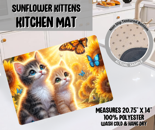 Sunflower Kittens Kitchen Mat