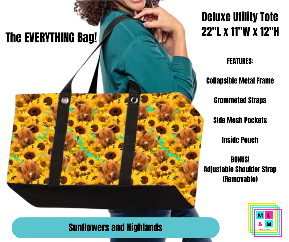 Sunflower Highland Collapsible Tote