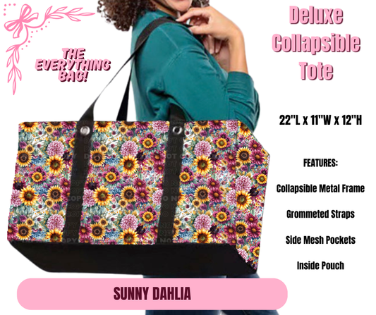 Sunny Dahlia Collapsible Tote