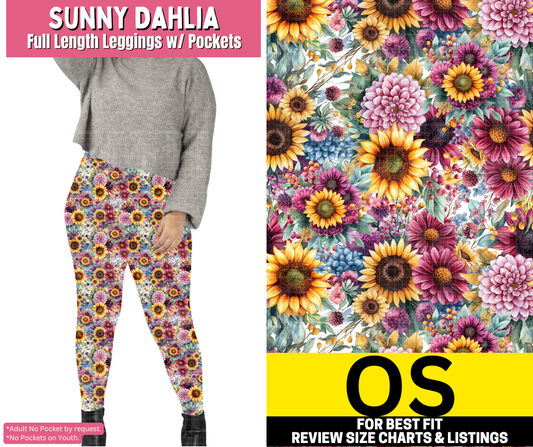 Sunny Dahlia Full Length Leggings w/ Pockets