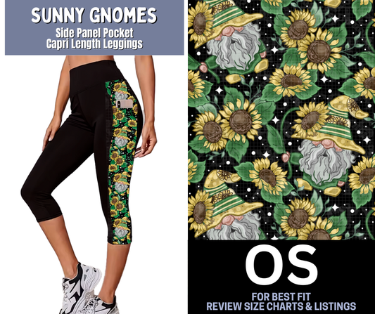 Sunny Gnomes Side Panel Pocket Full Length Leggings