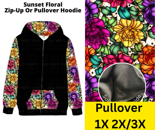Sunset Floral Pullover Hoodie