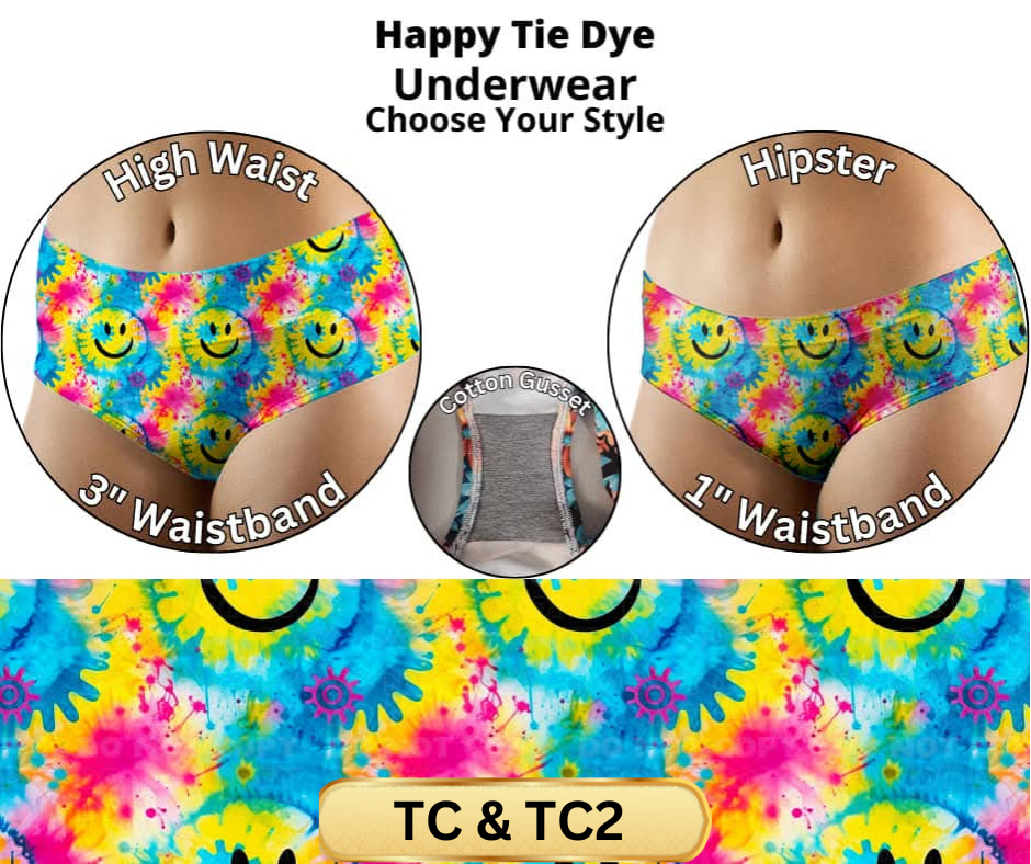 Happy Tie Dye High Waist Underwear