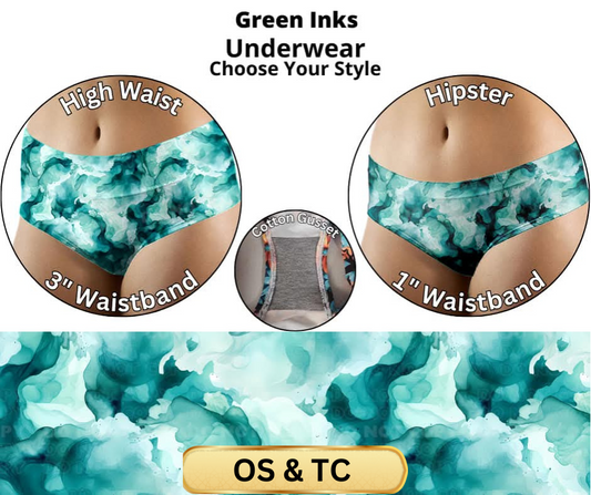 Green Ink Hipster & High Waist Underwear