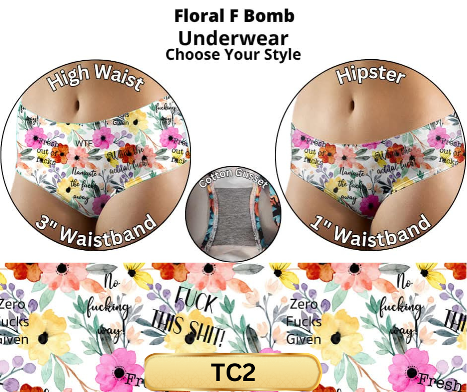 Floral F Bomb High Waist Underwear
