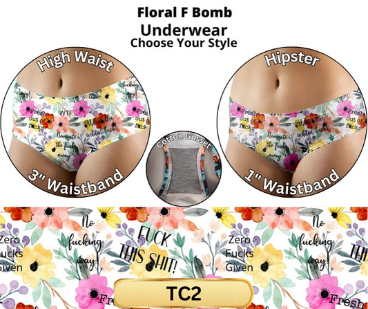 Floral F Bomb High Waist Underwear