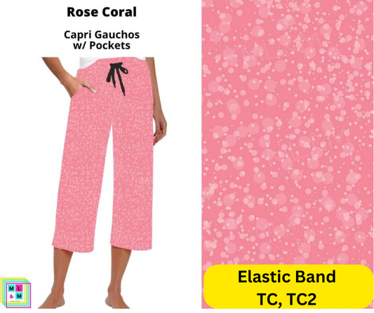 Rose Coral Capri Gauchos