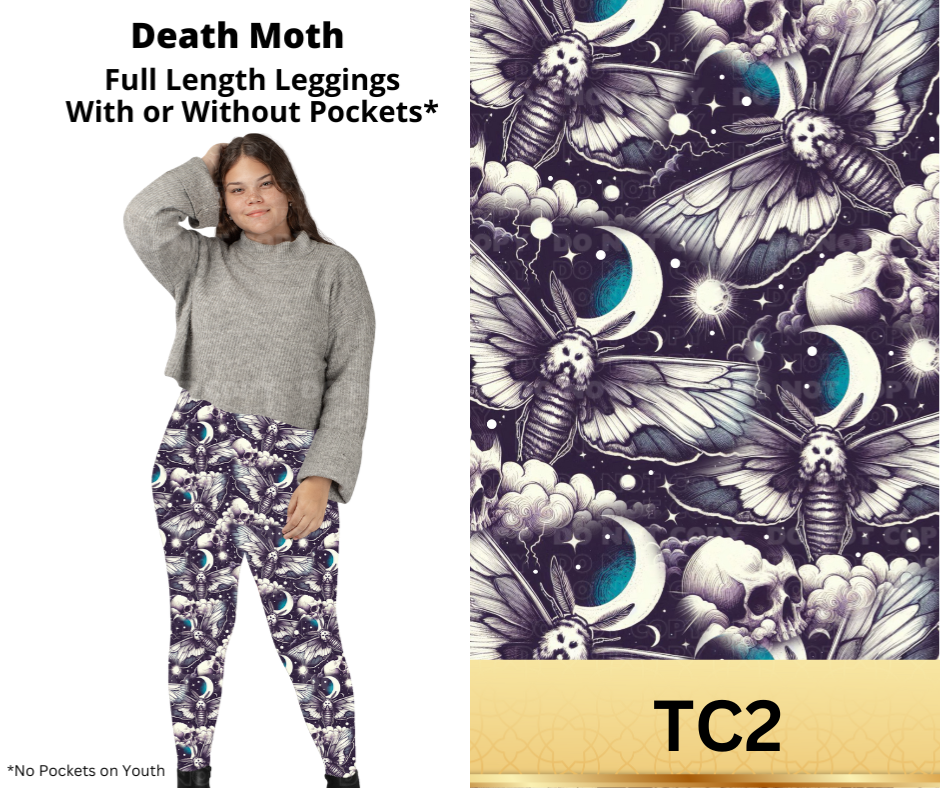 Death Moth Full Length Leggings w/ Pockets