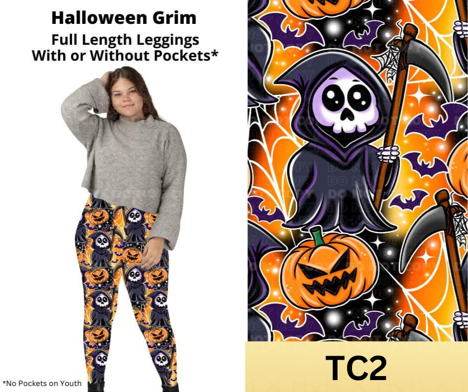 Halloween Grim Full Length Leggings w/ Pockets