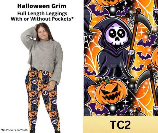 Halloween Grim Full Length Leggings w/ Pockets