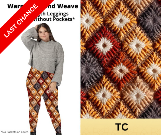 Warm Diamond Weave Full Length Leggings w/ Pockets